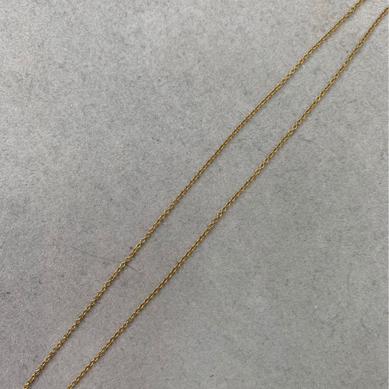 Tiffany 蒂芙尼18K黃金心心頸鏈 I185-6