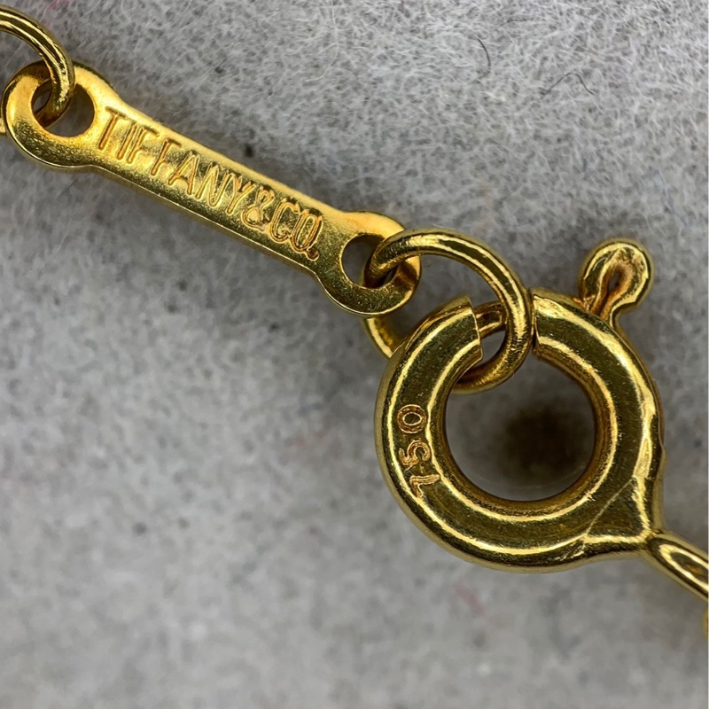 Tiffany 蒂芙尼18K黃金心心頸鏈 I185-7