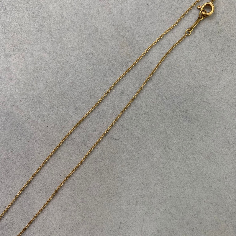 Tiffany 蒂芙尼18K黃金心心頸鏈 I185-19