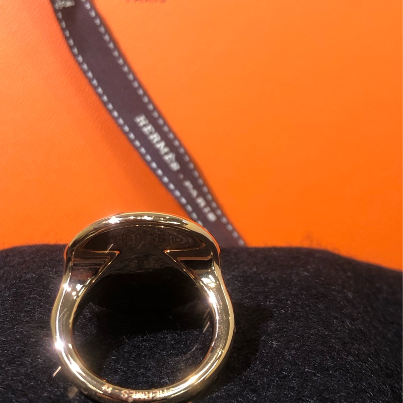 HERMÉS玫瑰金色 圓圈窩釘絲巾扣XB438-16