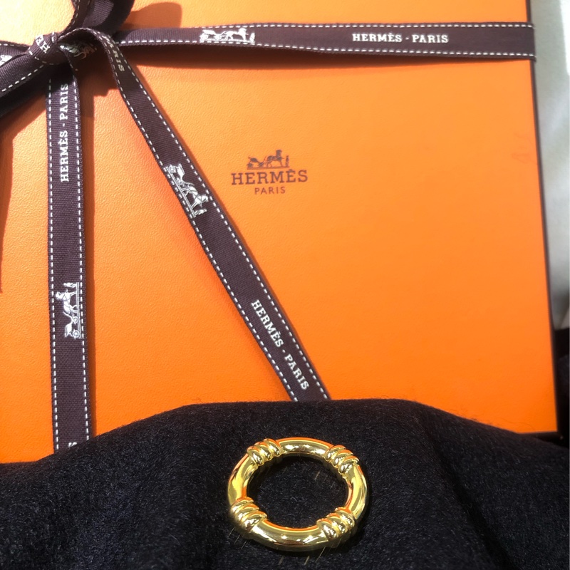 HERMÉS 金色水泡圈絲巾扣 O917-0