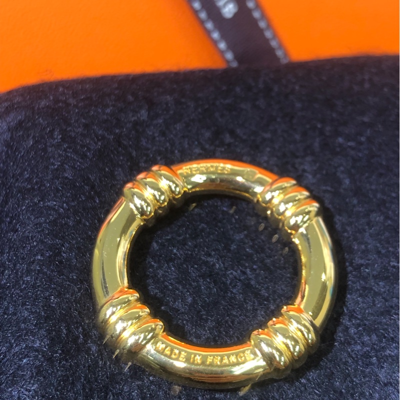 HERMÉS 金色水泡圈絲巾扣 O917-13