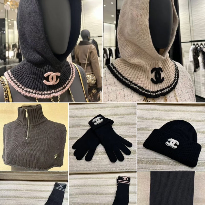 Chanel 25B 圍巾冷帽-4