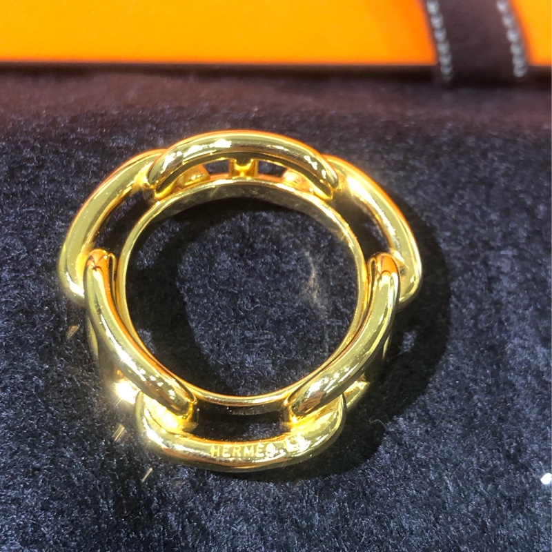 HERMÉS 金色三豬鼻絲巾扣 XB291-12