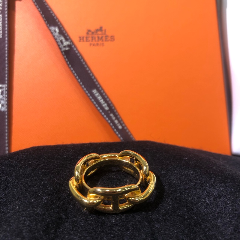 HERMÉS 金色三豬鼻絲巾扣 XB291-19