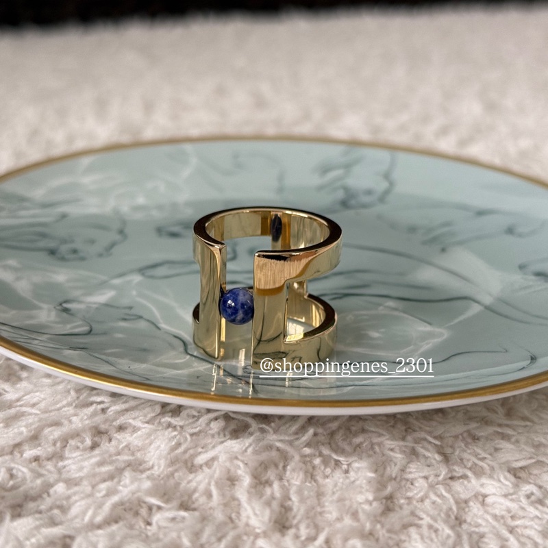 愛馬仕 Hermes 全新品 90絲巾釦 藍紋石 金色配件-1