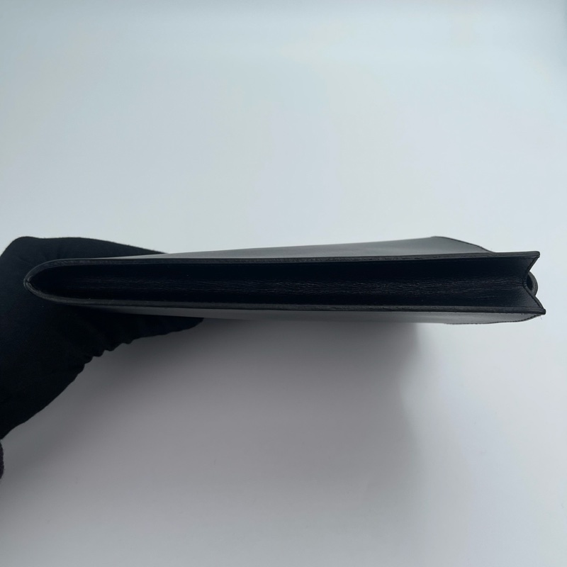 「JL精品代購」 愛馬仕黑色小牛皮斜挎信封包-2