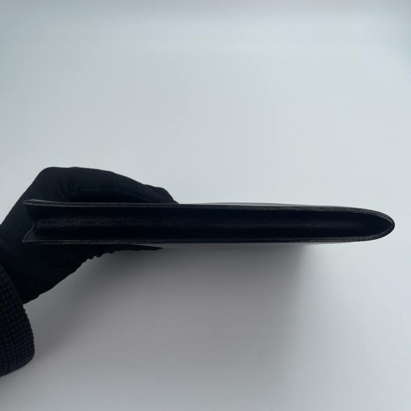 「JL精品代購」 愛馬仕黑色小牛皮斜挎信封包-3