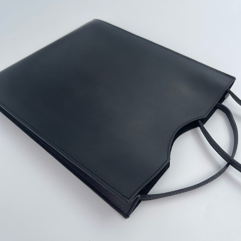 「JL精品代購」 愛馬仕黑色小牛皮斜挎信封包-9