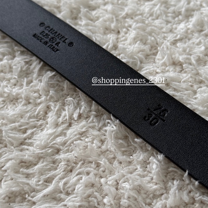 香奈兒 25A 菱格紋雕刻橢圓皮帶釦 荔枝牛皮 窄版 皮帶 🧬預購-6