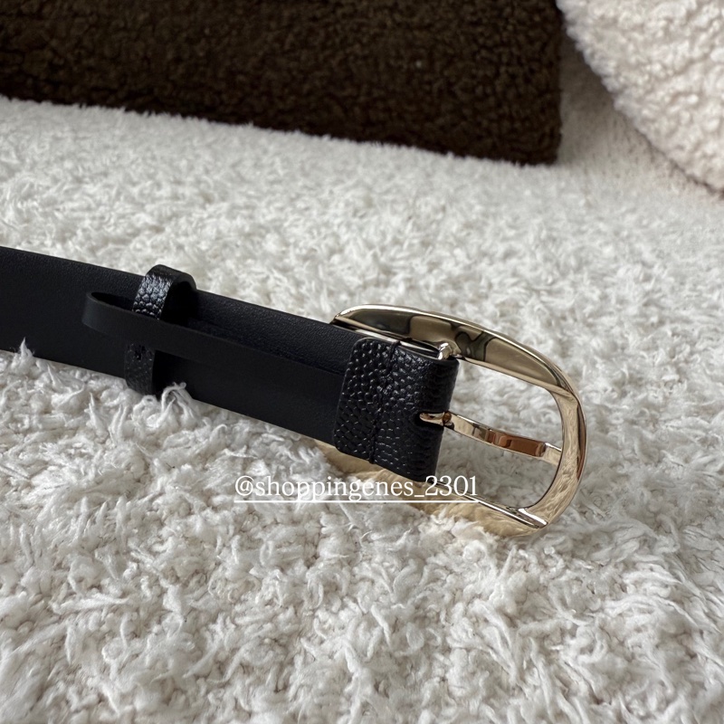 香奈兒 25A 菱格紋雕刻橢圓皮帶釦 荔枝牛皮 窄版 皮帶 🧬預購-8