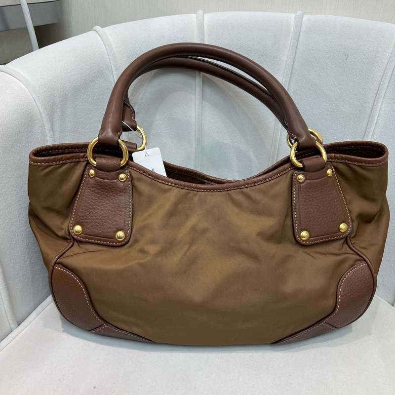 Prada 啡色降落傘手提袋 XA276-1
