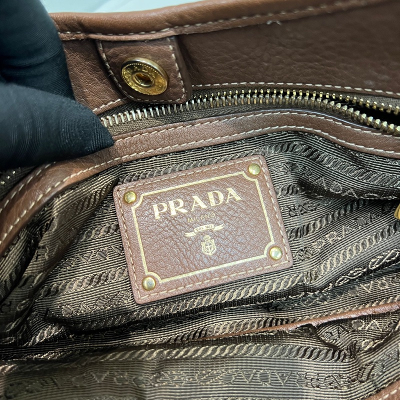 Prada 啡色降落傘手提袋 XA276-10