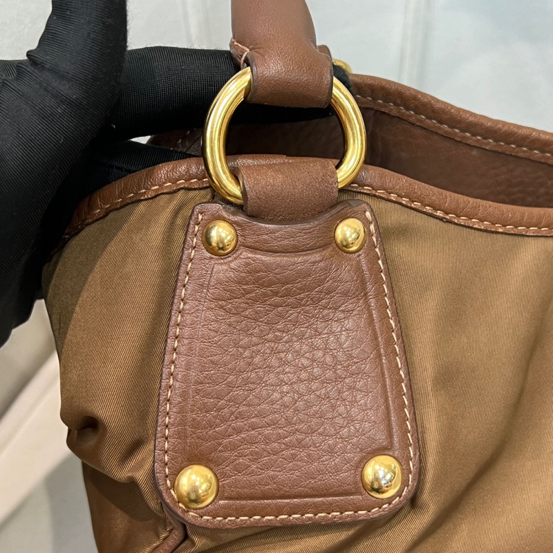 Prada 啡色降落傘手提袋 XA276-15