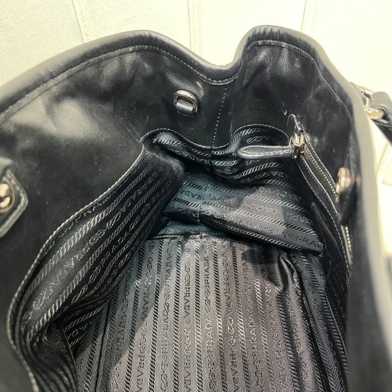 Prada 黑色降落傘銀扣2way XA156-6