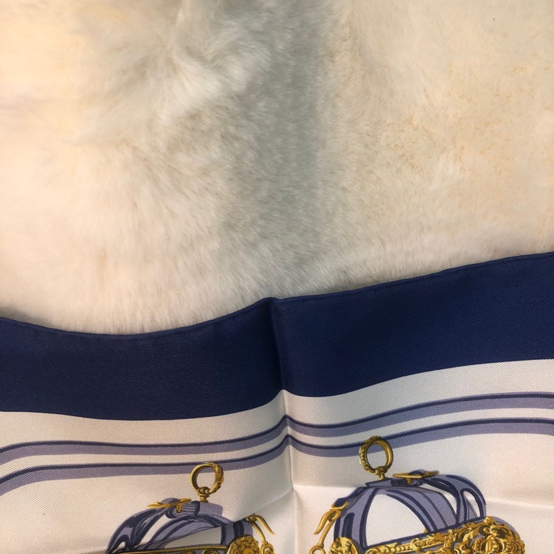 HERMÉS 中古藍白華麗繮轡 O485-16