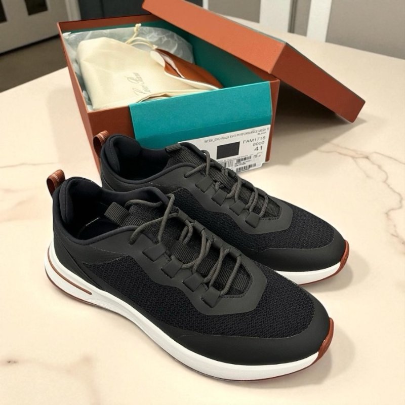 🎉新品好折扣✨Loro Piana FAM1718 男款超細纖維 Week-End Walk 運動鞋 黑色 EU39/39.5/40/40.5/41/41.5/42/42.5(購買請告知所需尺寸)-6