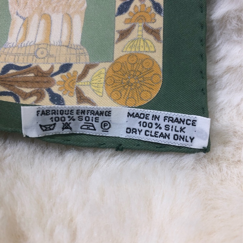 HERMÉS 中古綠色埃及系列絲巾 O697-6