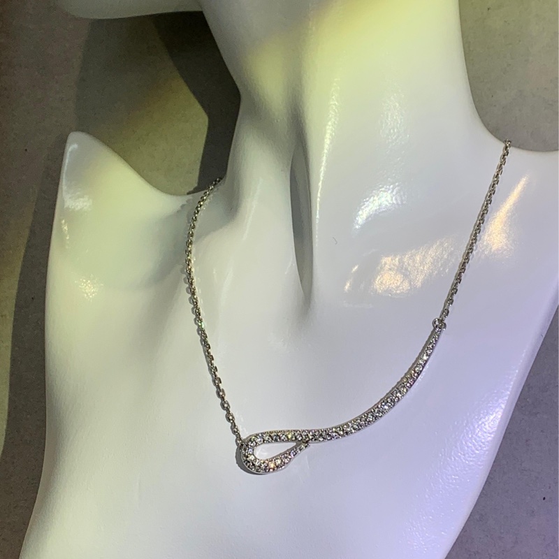 SWAROVSKI 銀色水晶 天鵝項鏈 XB366-10