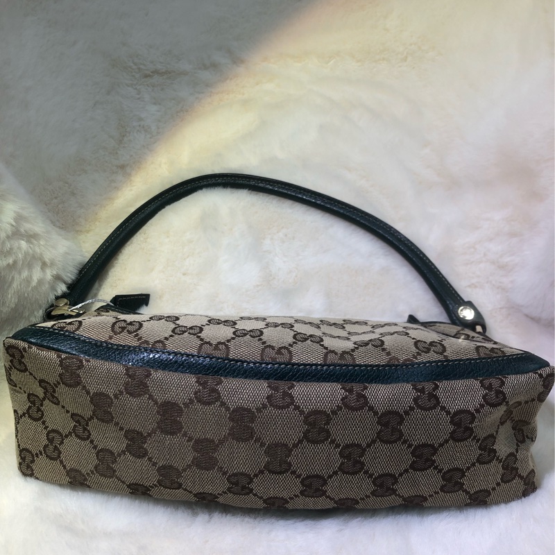 Gucci 古馳墨綠色老花布料腋下包 XB204-32