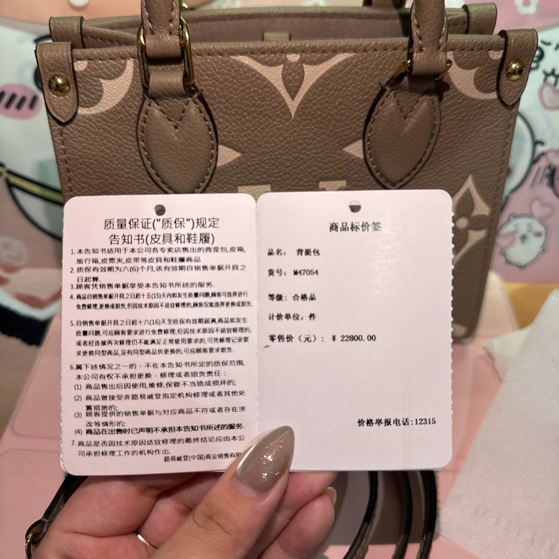 LOUIS VUITTON M47054 OnTheGo BB 18 皮革 壓花 大象灰-21
