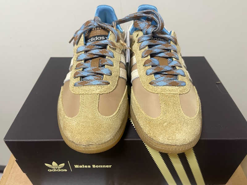 Adidas Originals x Wales Bonner Nylon Samba 聯名款 卡其色/米色/天空藍/焦糖底IH3261-1