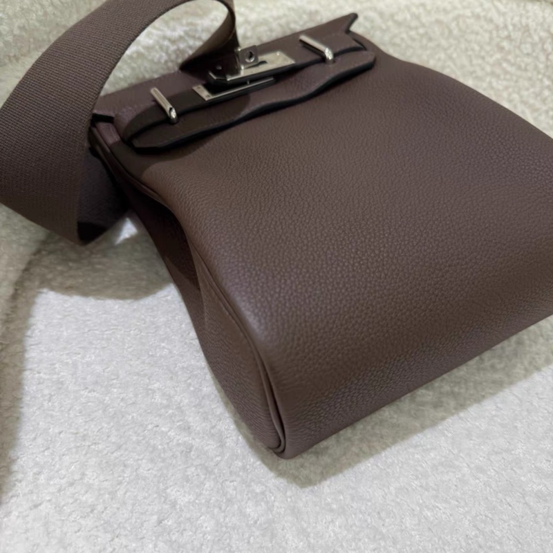 HERMES愛馬仕 Hac a Dos小號 銀扣可調節肩帶 Togo小牛皮-6