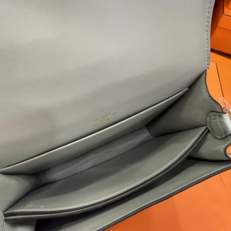 全新 愛馬仕Hermes roulis 6u薄荷綠 19豬鼻子 金扣 Z刻 防塵盒子齊-6