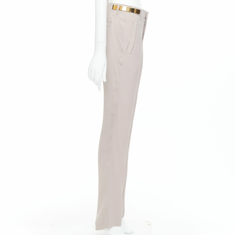 GIVENCHY Riccardo Tisci Runway gold waist metal bar pink pants FR36 S-3
