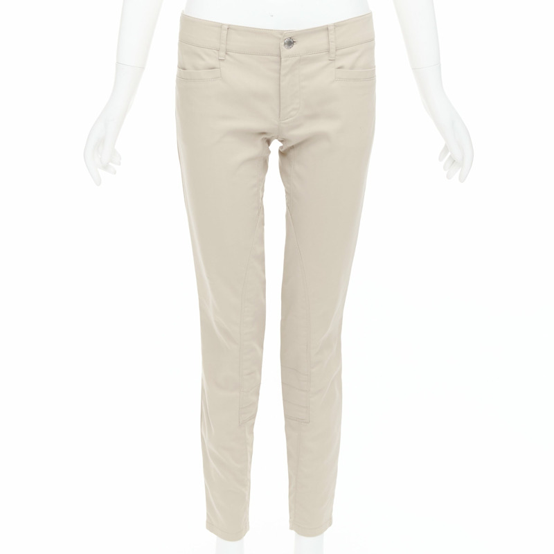 PRADA 2010 beige cotton blend low waist tapered pants IT40 S-0