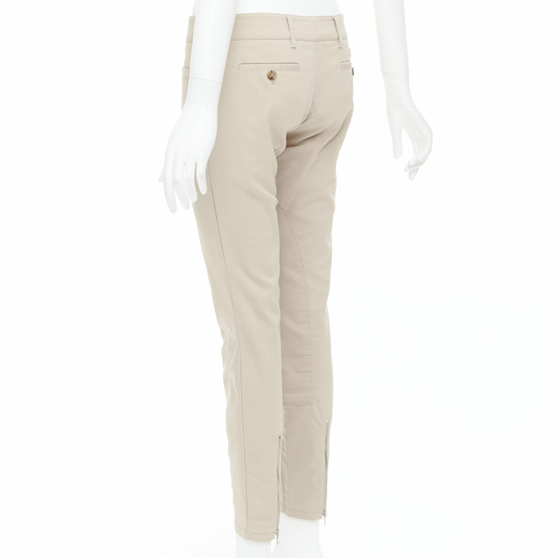 PRADA 2010 beige cotton blend low waist tapered pants IT40 S-5