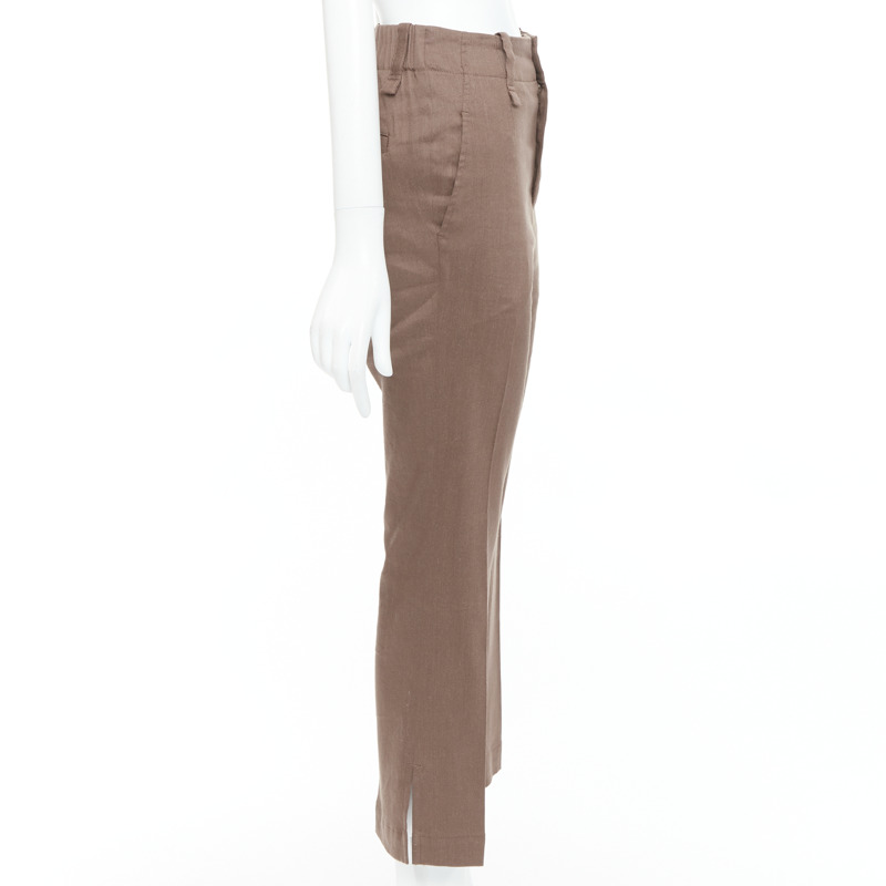 ISSEY MIYAKE brown linen blend high waist pants JP1 S-3