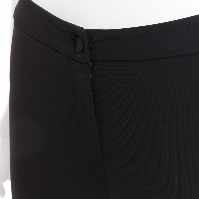 GUCCI black viscose blend red web cuff tapered pants S-6