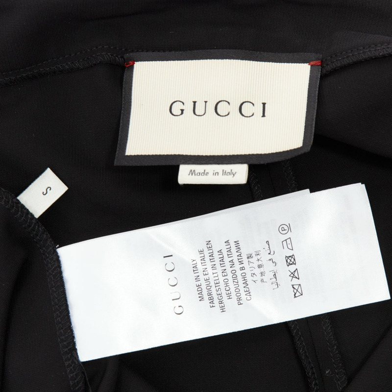 GUCCI black viscose blend red web cuff tapered pants S-8