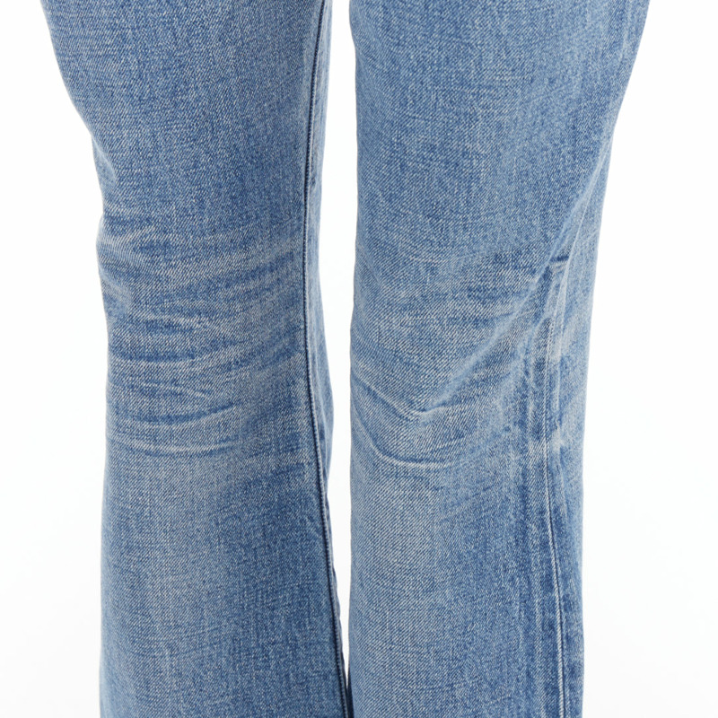 CELINE W_FL_018 Dylan blue washed gold triomphe buckle bootcut jeans 26"-6