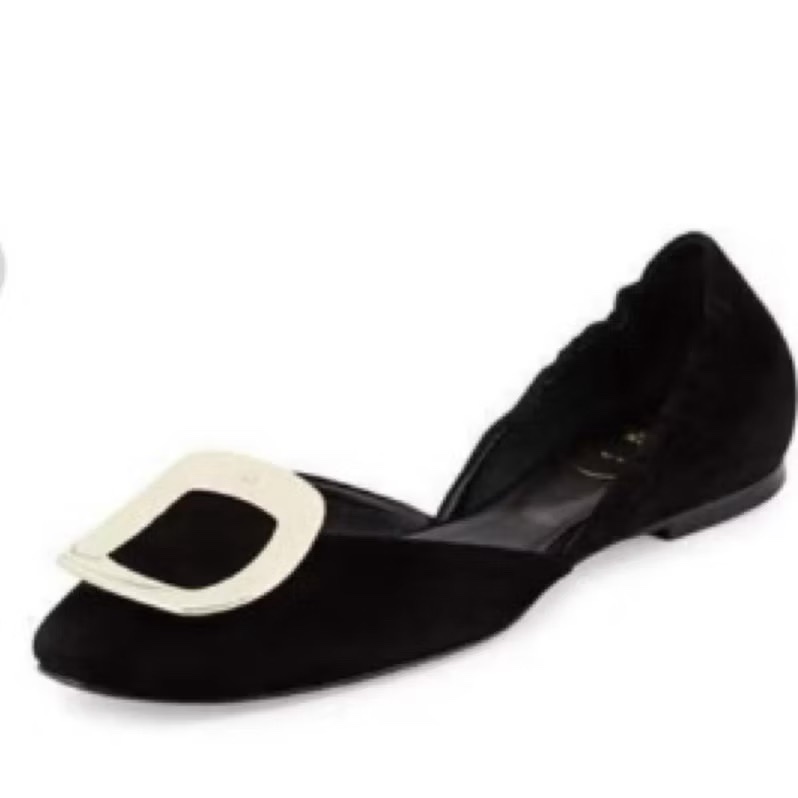 Roger Vivier 氣質麂皮平底鞋 尺寸38-0