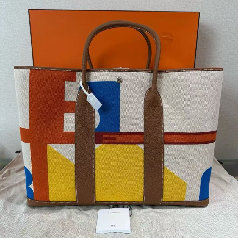 ✨HERMES 23年春夏花園50手提包50*36*25.3 全新閒置配件:盒子塵袋-0