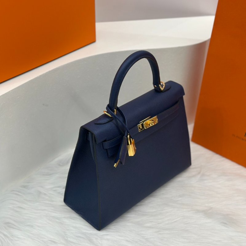 HERMES Kelly 25 - 海軍藍金 W-2