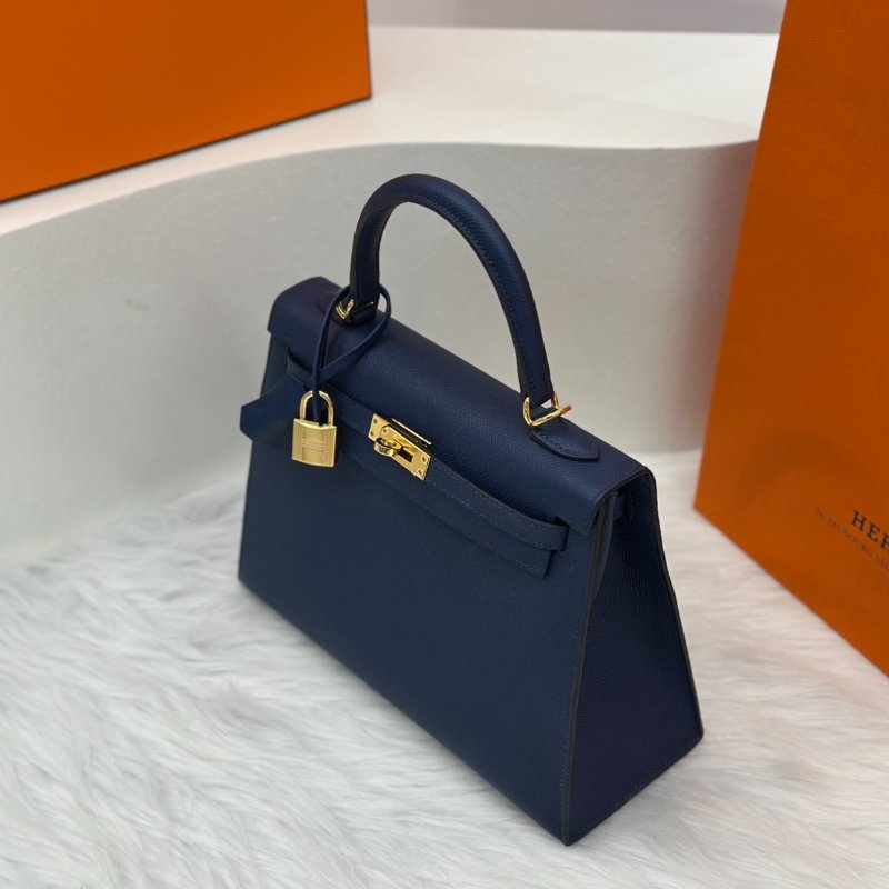 HERMES Kelly 25 - 海軍藍金 W-3