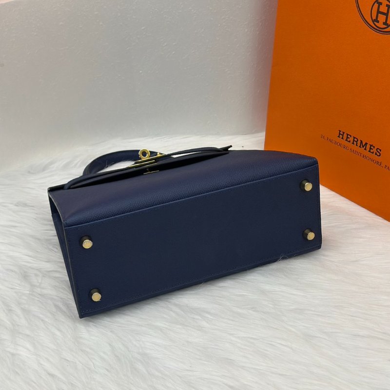 HERMES Kelly 25 - 海軍藍金 W-5