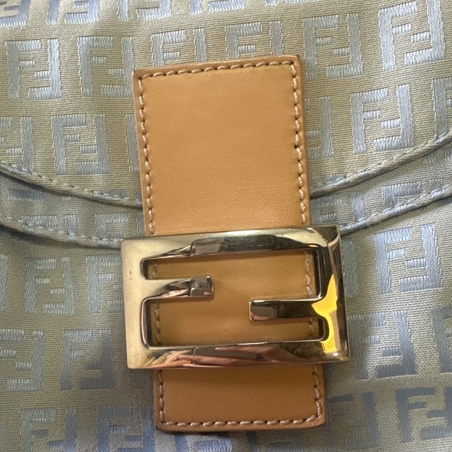 Fendi baby blue Baguette cloth bag-7