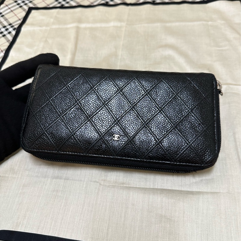 香奈兒 CHANEL 魚子醬牛皮長夾-0