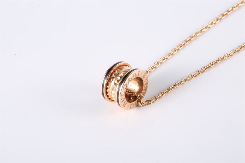 BVLGARI(寶格麗)  18K玫瑰金 玫瑰金 B.ZERO1rock 鉚釘彈簧 項鏈 18K-1