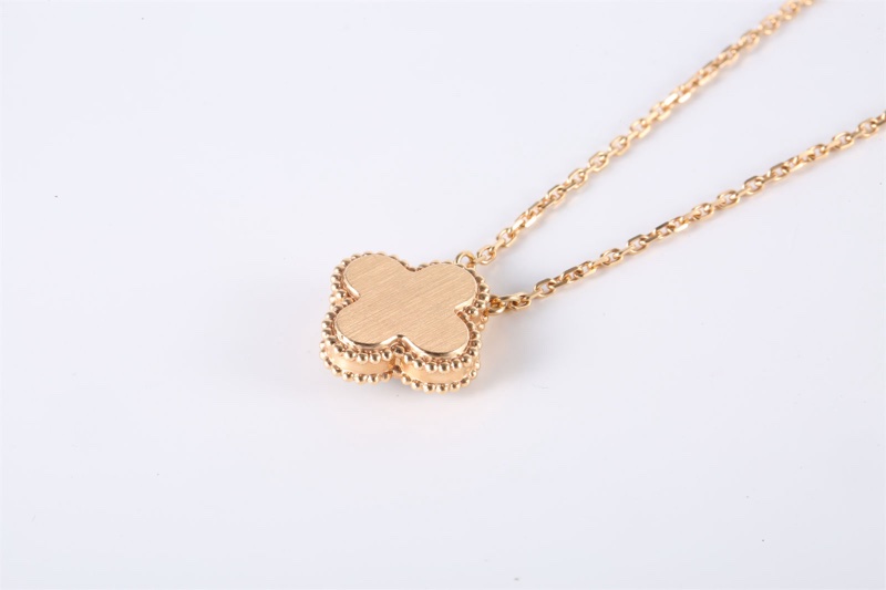 VAN CLEEF&ARPELS(梵克雅寶) Vintage Alhambra 中號單花項鏈 2023年聖誕 單鑽 18K玫瑰金/鑽石 項鏈 玫瑰金 鑽石/18K/銀曜石-2