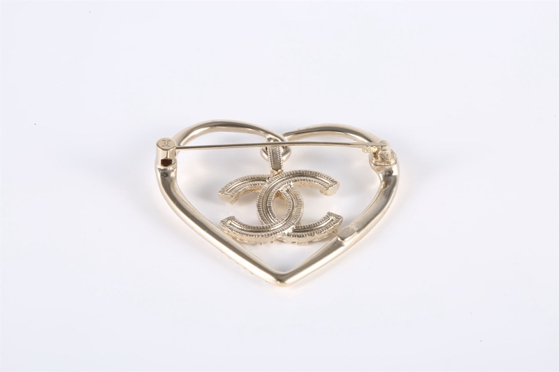 CHANEL(香奈兒)  合金 21P 愛心 雙C logo 鑲鑽 胸針-5