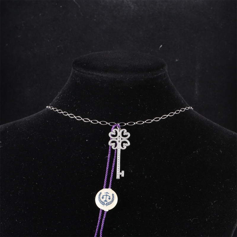 TIFFANY&CO(蒂芙尼)  18K白金 鑽石 pt950 白金 滿鑽 四葉草鑰匙牌 吊墜3.5cm 項鏈 18K-0