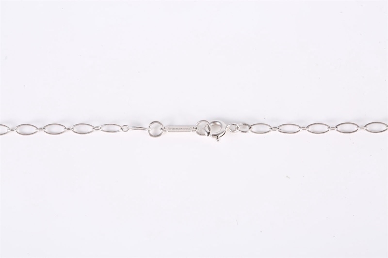 TIFFANY&CO(蒂芙尼)  18K白金 鑽石 pt950 白金 滿鑽 四葉草鑰匙牌 吊墜3.5cm 項鏈 18K-4