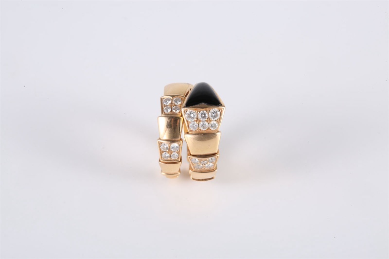 BVLGARI(寶格麗)  18K玫瑰金 鑽石 玫瑰金 SERPENTI 蛇戒 間鑽 18K-1