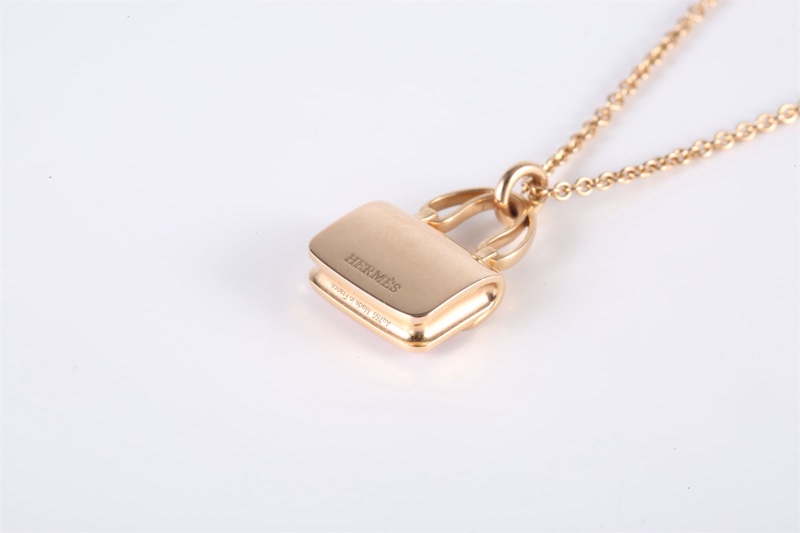 HERMES(愛馬仕) Amulettes Constance 康康 項鏈 滿鑽 新扣 18K玫瑰金 項鏈 玫瑰金-2