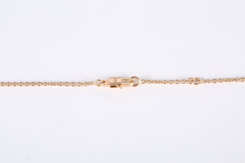 HERMES(愛馬仕) Amulettes Constance 康康 項鏈 滿鑽 新扣 18K玫瑰金 項鏈 玫瑰金-4